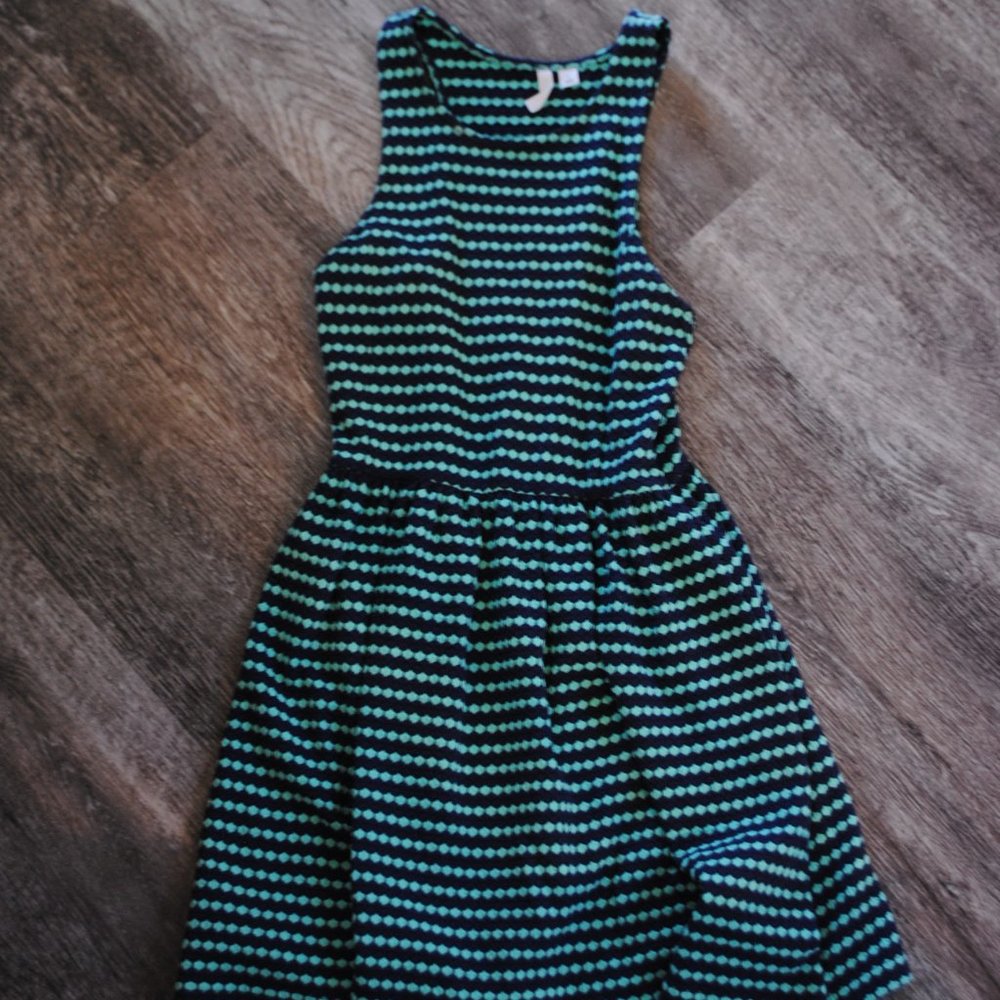 Blue and Green Baby Doll Style Dress